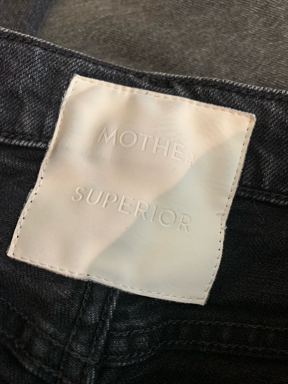 Mother The Tomcat Washed Black Jeans High Rise Button Fly Lies Lies Lies 26 - Picture 8 of 10